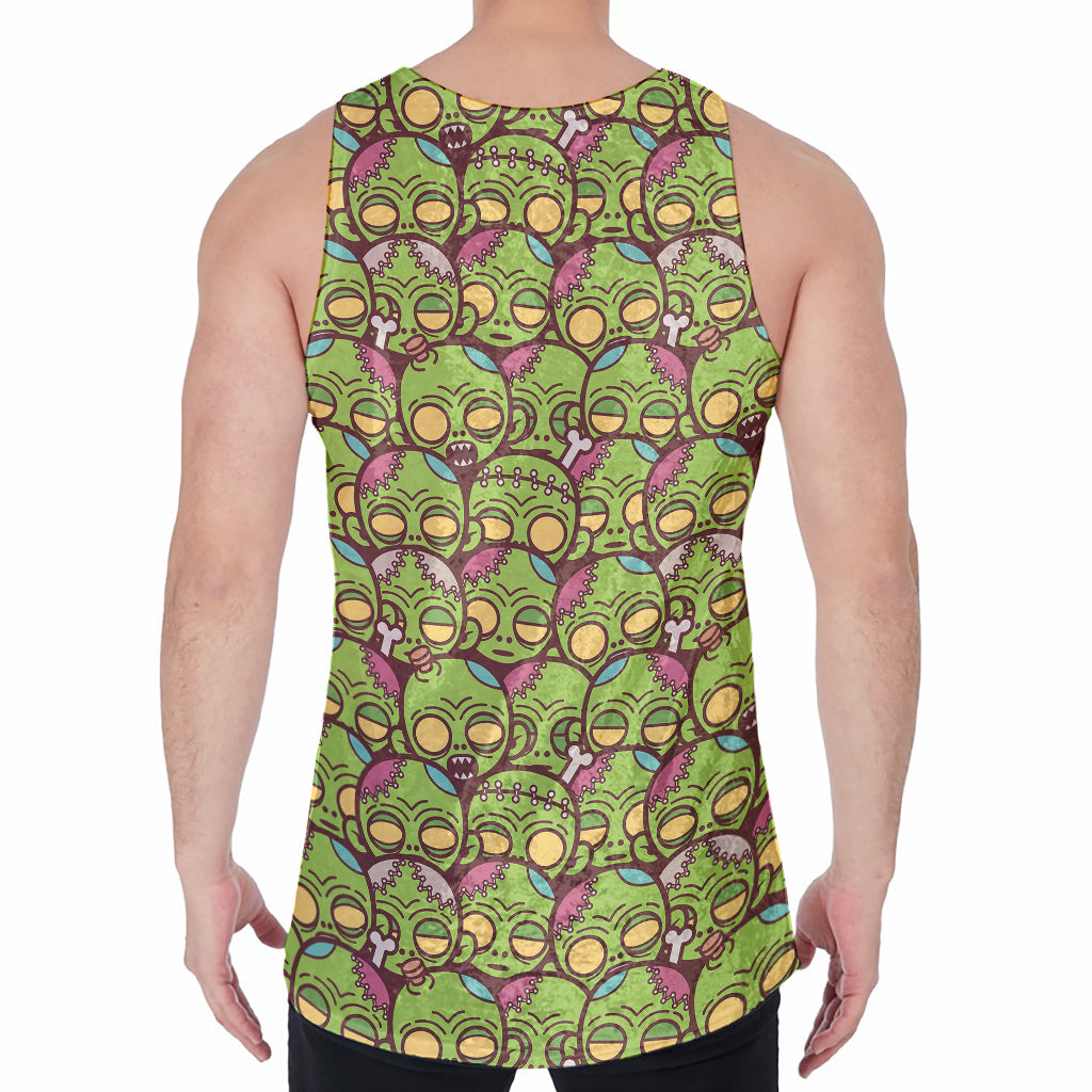 Cute Zombie Pattern Print Men's Velvet Tank Top