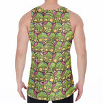 Cute Zombie Pattern Print Men's Velvet Tank Top