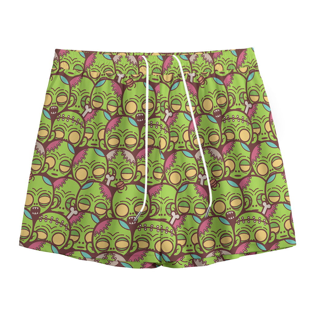 Cute Zombie Pattern Print Mesh Shorts