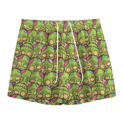 Cute Zombie Pattern Print Mesh Shorts