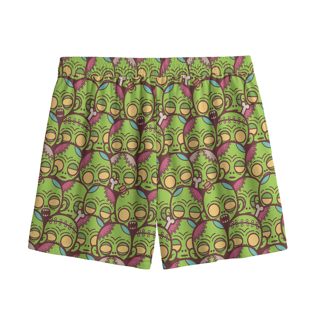 Cute Zombie Pattern Print Mesh Shorts