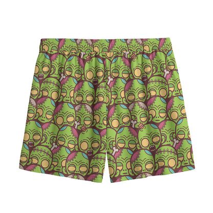 Cute Zombie Pattern Print Mesh Shorts