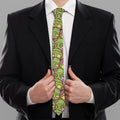 Cute Zombie Pattern Print Necktie