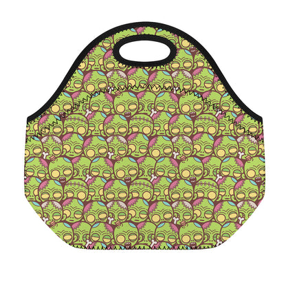 Cute Zombie Pattern Print Neoprene Lunch Bag