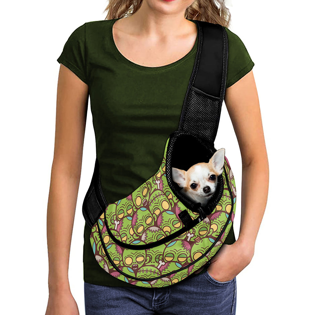 Cute Zombie Pattern Print Pet Sling Carrier