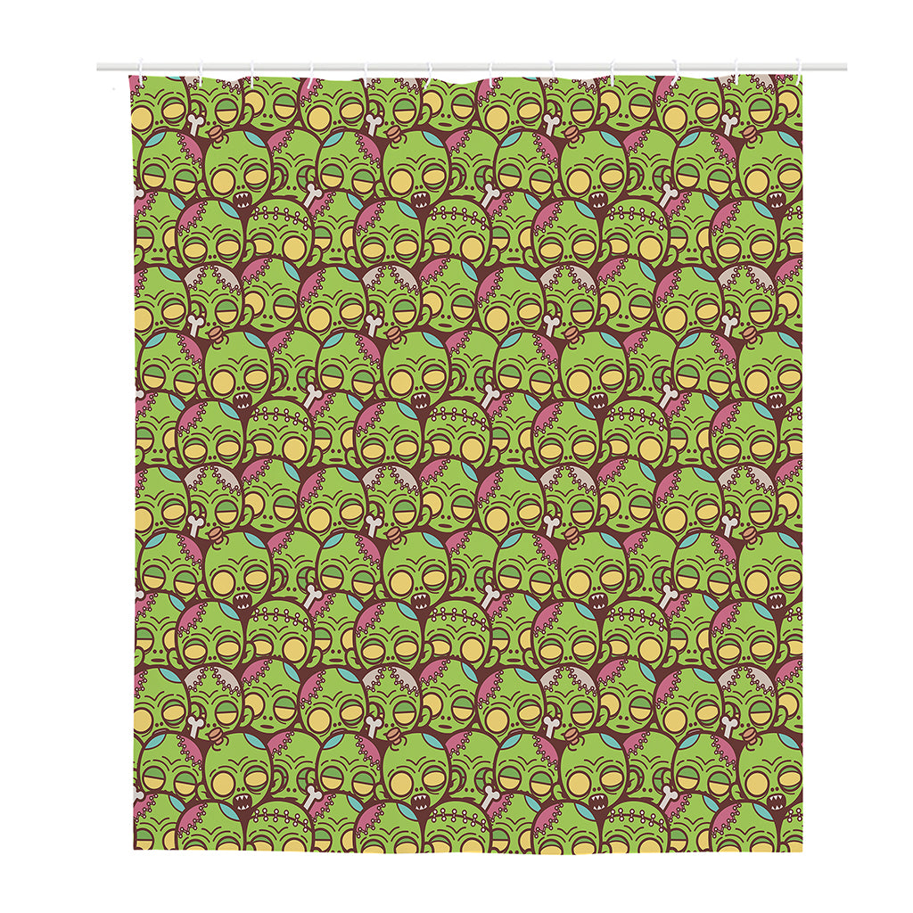 Cute Zombie Pattern Print Polyester Shower Curtain