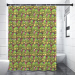Cute Zombie Pattern Print Premium Shower Curtain