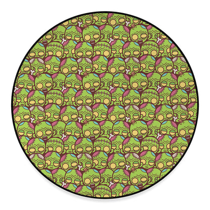 Cute Zombie Pattern Print Round Floor Mat