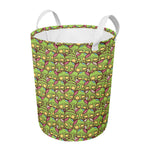 Cute Zombie Pattern Print Round Laundry Basket