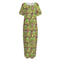 Cute Zombie Pattern Print Short Sleeve Long Nightdress