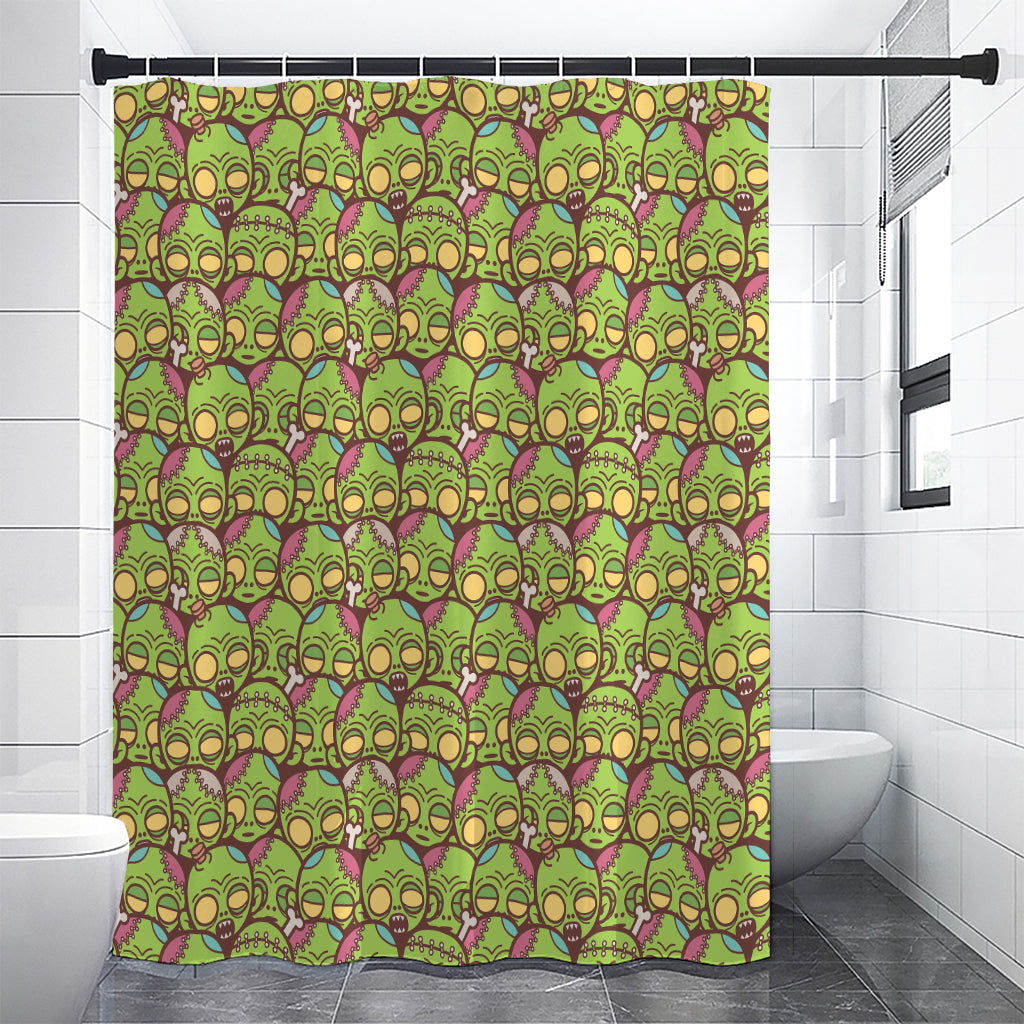 Cute Zombie Pattern Print Shower Curtain