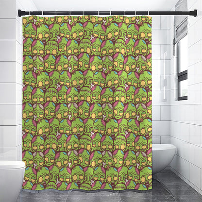 Cute Zombie Pattern Print Shower Curtain