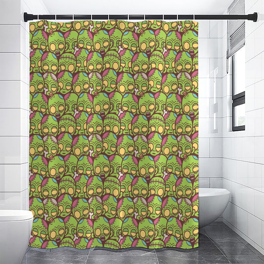 Cute Zombie Pattern Print Shower Curtain