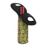 Cute Zombie Pattern Print Single Neoprene Wine Tote
