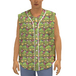 Cute Zombie Pattern Print Sleeveless Baseball Jersey