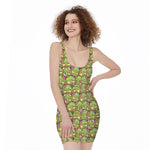 Cute Zombie Pattern Print Sleeveless Bodycon Dress