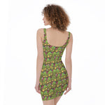 Cute Zombie Pattern Print Sleeveless Bodycon Dress