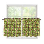 Cute Zombie Pattern Print Tier Curtains