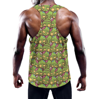 Cute Zombie Pattern Print Training Tank Top