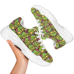 Cute Zombie Pattern Print White Chunky Shoes