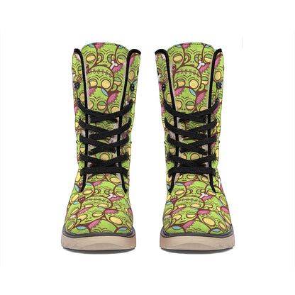 Cute Zombie Pattern Print Winter Boots