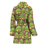 Cute Zombie Pattern Print Women's Bathrobe