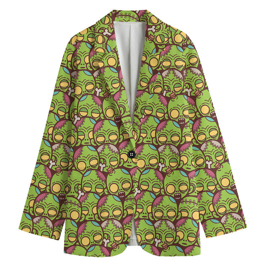 Cute Zombie Pattern Print Women's Cotton Blazer