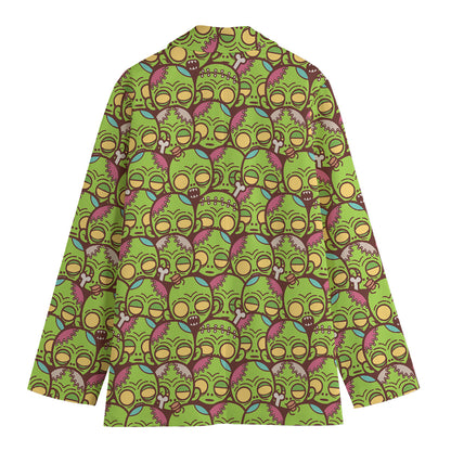 Cute Zombie Pattern Print Women's Cotton Blazer