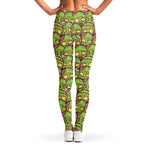 Cute Zombie Pattern Print Women's Leggings