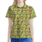 Cute Zombie Pattern Print Women's Polo Shirt