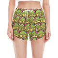 Cute Zombie Pattern Print Women's Split Running Shorts