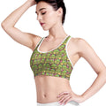 Cute Zombie Pattern Print Women's Sports Bra
