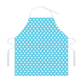 Cyan And White Polka Dot Pattern Print Adjustable Apron