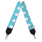 Cyan And White Polka Dot Pattern Print Bag Strap
