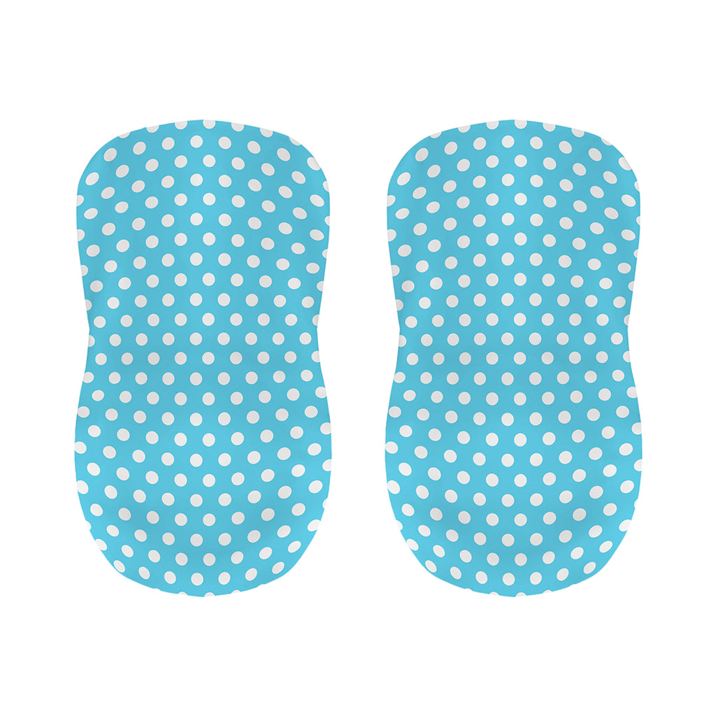 Cyan And White Polka Dot Pattern Print Bar Stool Covers