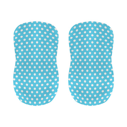 Cyan And White Polka Dot Pattern Print Bar Stool Covers