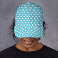 Cyan And White Polka Dot Pattern Print Baseball Cap