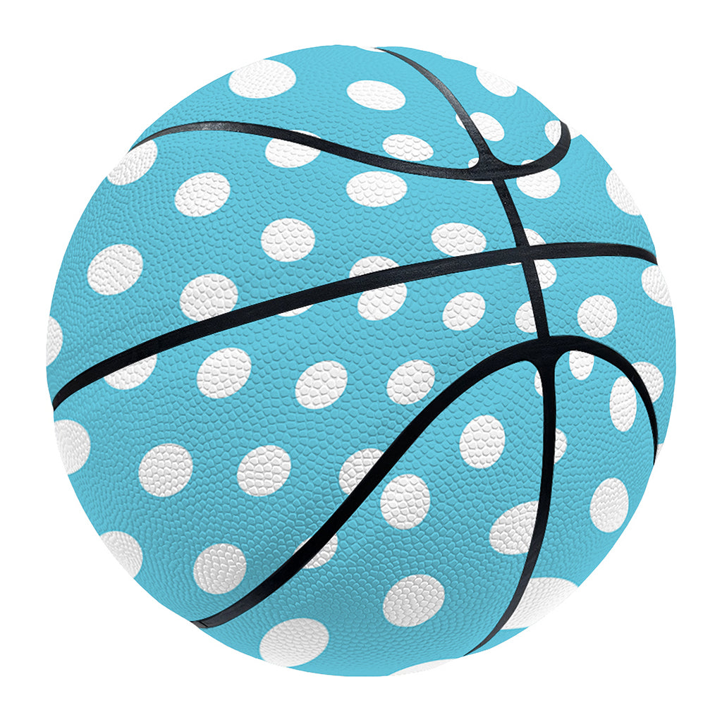 Cyan And White Polka Dot Pattern Print Basketball