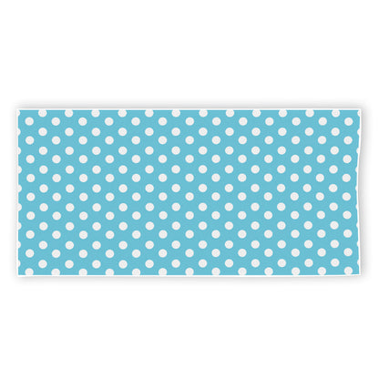 Cyan And White Polka Dot Pattern Print Beach Towel