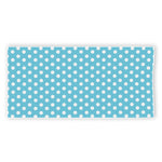 Cyan And White Polka Dot Pattern Print Beach Towel