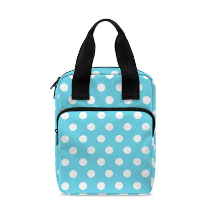 Cyan And White Polka Dot Pattern Print Bible Tote Bag