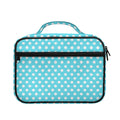 Cyan And White Polka Dot Pattern Print Briefcase Bible Bag