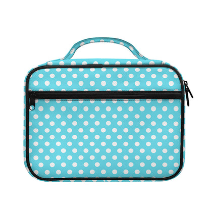Cyan And White Polka Dot Pattern Print Briefcase Bible Bag
