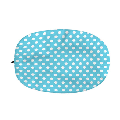 Cyan And White Polka Dot Pattern Print Car Side Mirror Covers