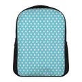 Cyan And White Polka Dot Pattern Print Casual Backpack
