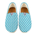 Cyan And White Polka Dot Pattern Print Casual Shoes