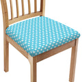Cyan And White Polka Dot Pattern Print Chair Cushion Cover