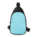 Cyan And White Polka Dot Pattern Print Sling Bag