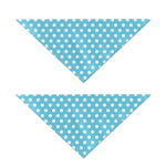 Cyan And White Polka Dot Pattern Print Dog Bandana