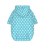 Cyan And White Polka Dot Pattern Print Dog Zip Up Hoodie